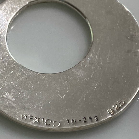 VTG Taxco Sterling Silver Turquoise Inlay Hoop Earrings - Picture 2 of 5